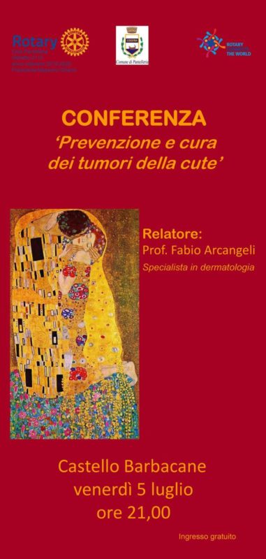 Locandina Conferenza "Prevenzione e cura dei tumori della cute" al Castello